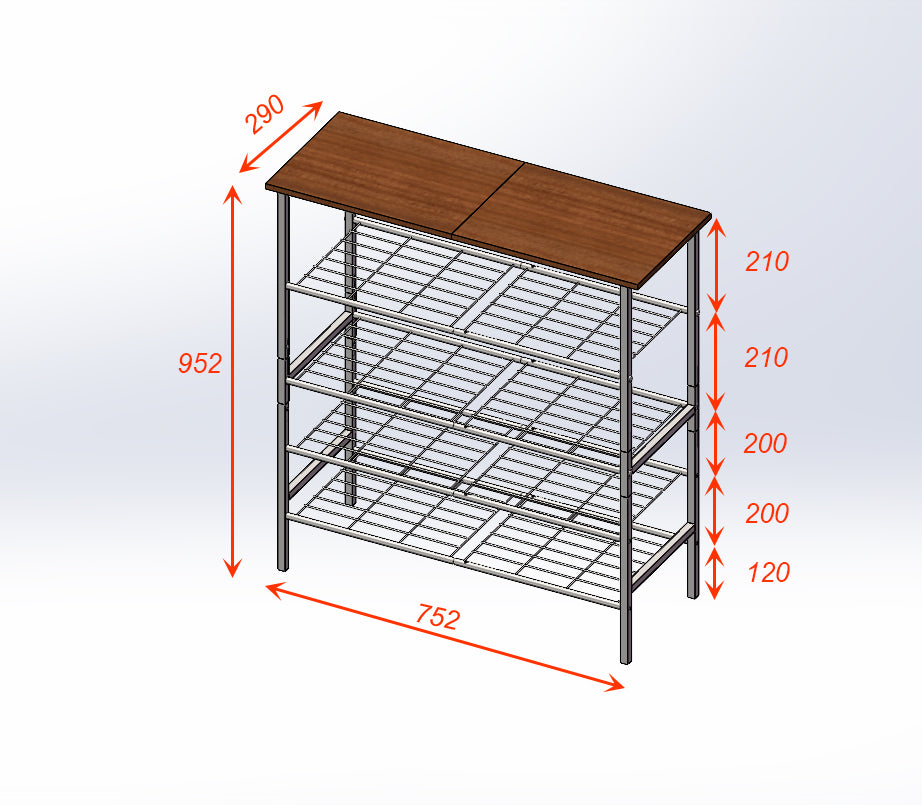 HomeDude Versatile 5-Tier Metal and Wood Shoe Rack - Spacious Storage Organizer for Entryway and Closet, Rustic Brown and Black Finish